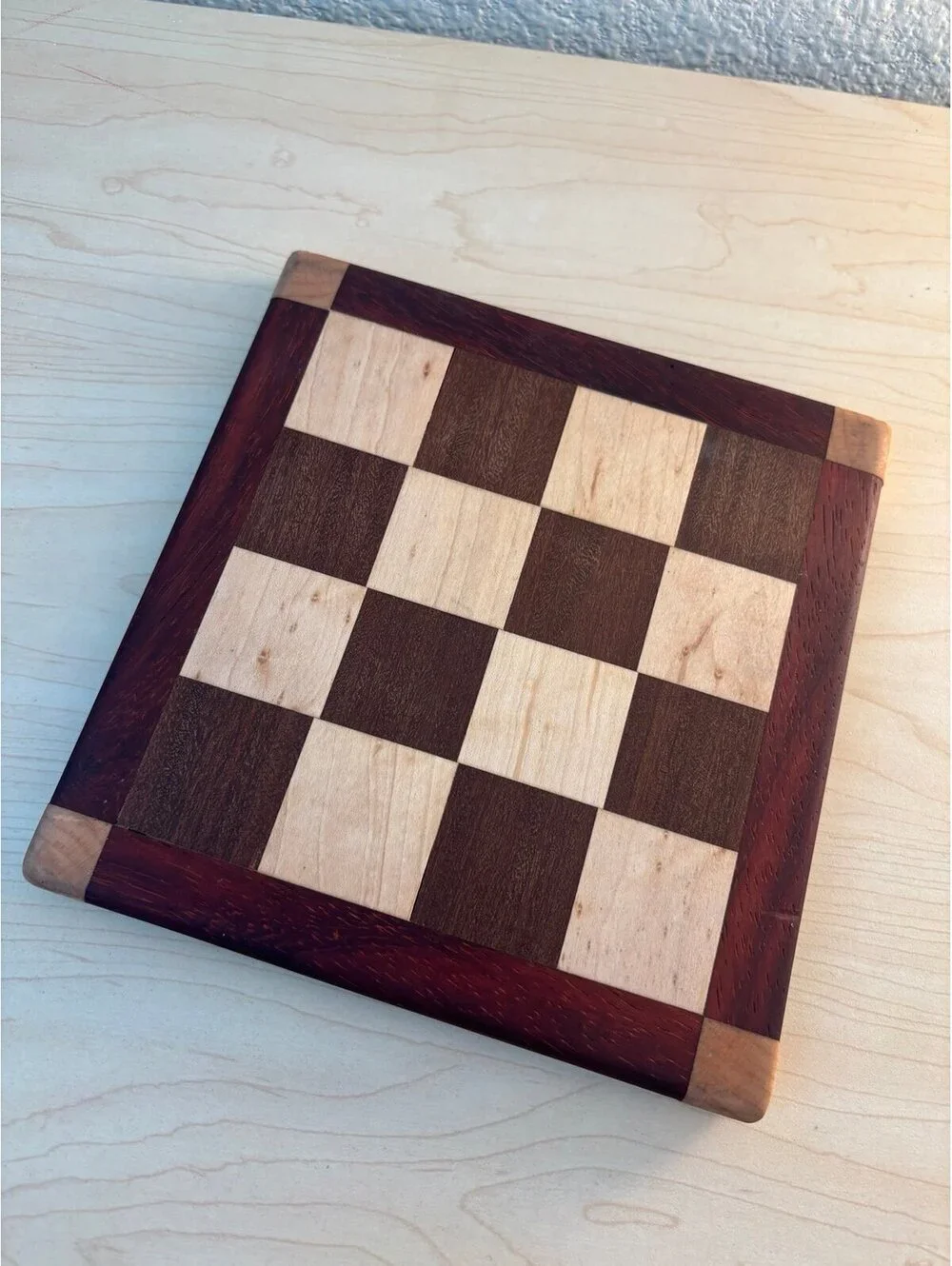 San Diego Padres Maple + Walnut Cutting Board 8x8 inch - Custom Handmade